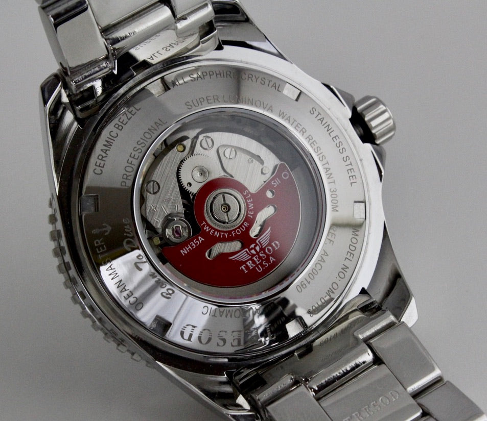 Tresod Men's 300M Ocean Master Sapphire Crystal Ceramic Bezel 24J Automatic Watch-OM-0103