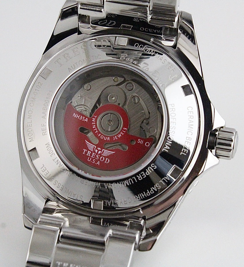 Tresod Men's 300M Ocean Master Sapphire Crystal Ceramic Bezel 24J Automatic Watch-OM-0102