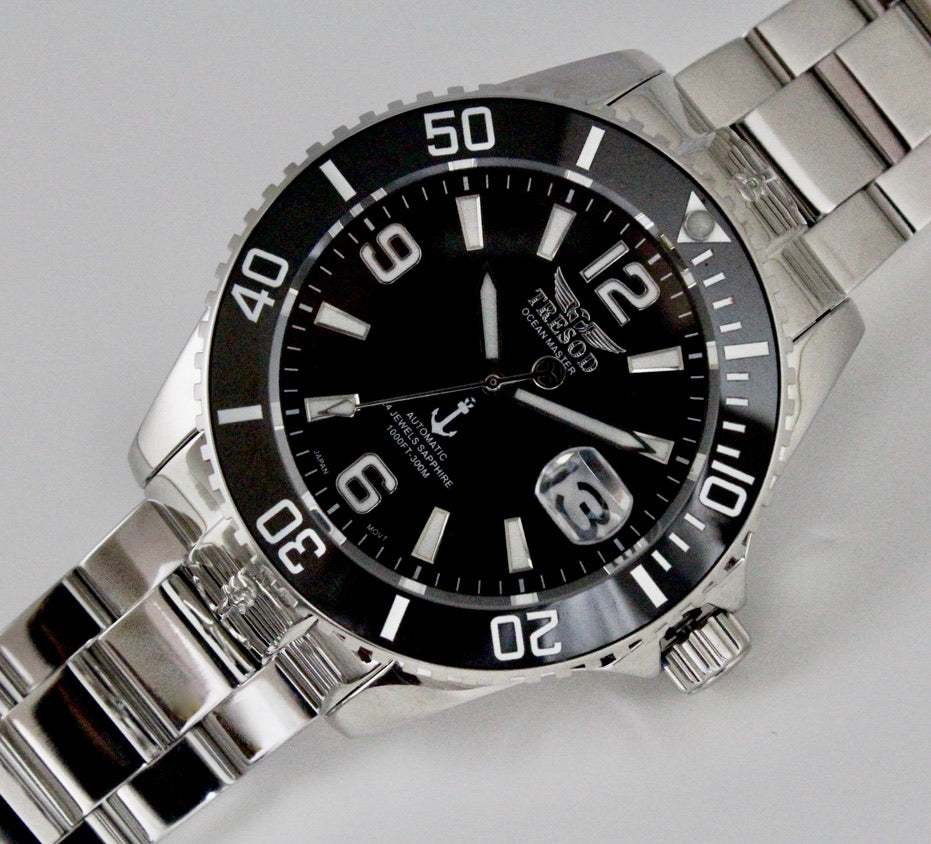 Tresod Men's 300M Ocean Master Sapphire Crystal Ceramic Bezel 24J Automatic Watch-OM-0103