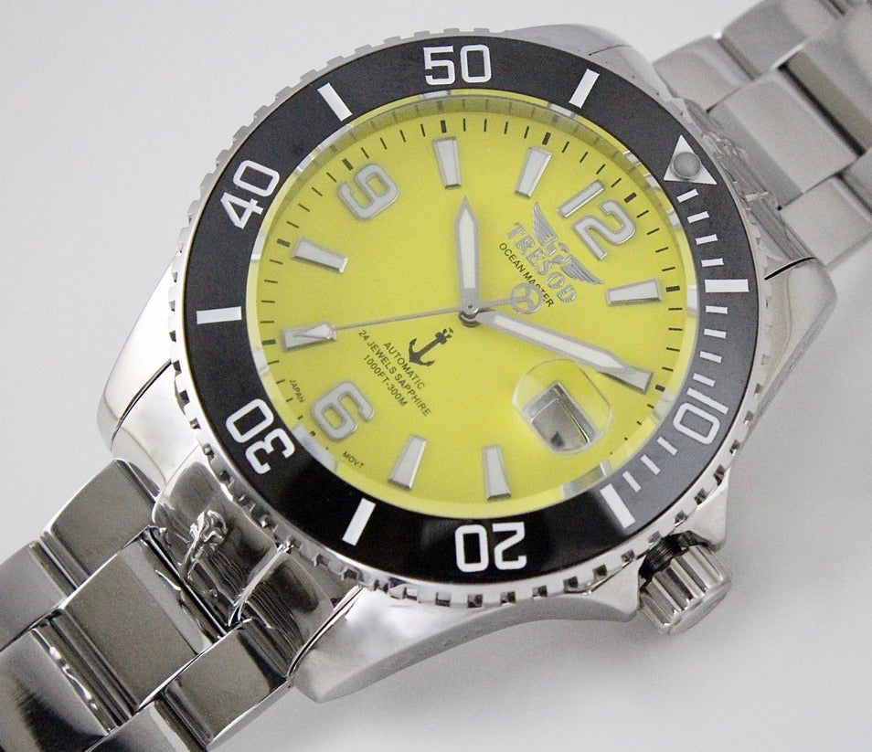Tresod Men's 300M Ocean Master Sapphire Crystal Ceramic Bezel 24J Automatic Watch-OM-0102