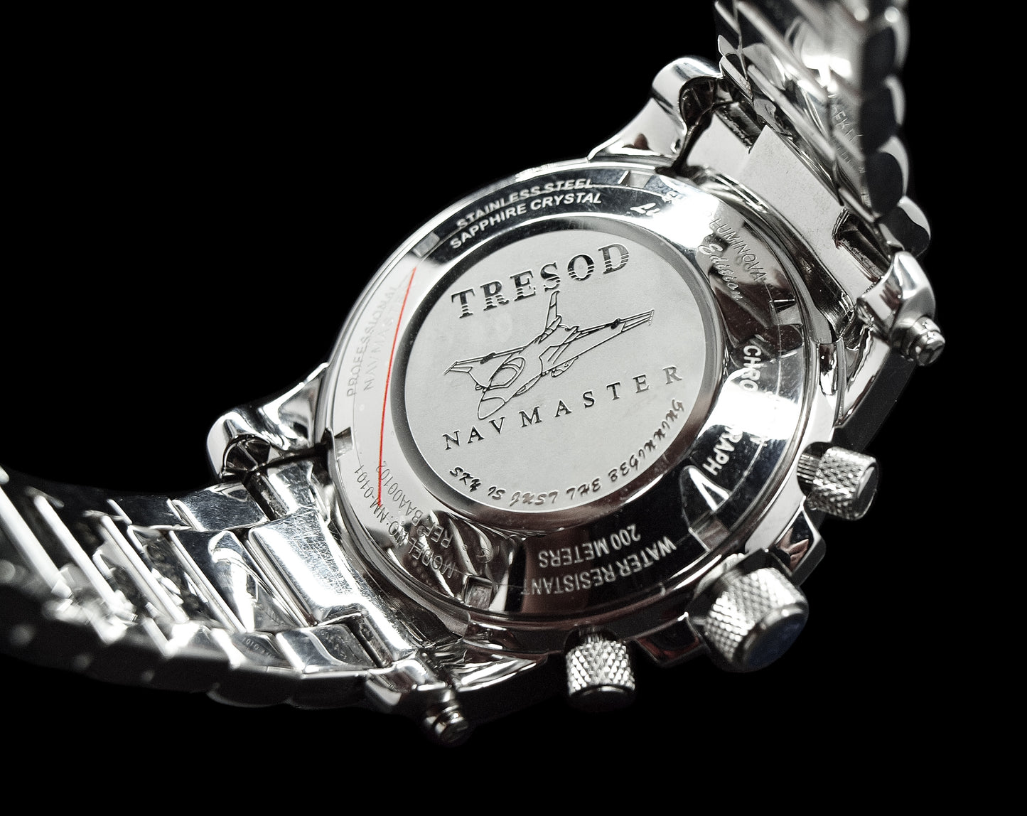 Tresod Men's NAVMASTER Chronograph Silver Tone Sapphire Crystal Watch NM-0101