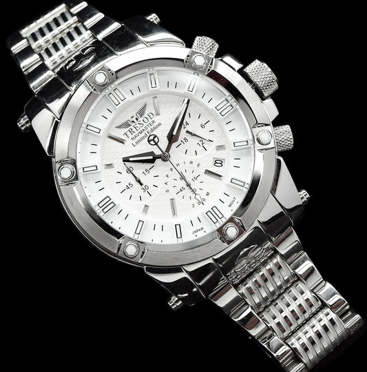 Tresod Men's NAVMASTER Chronograph Silver Tone Sapphire Crystal Watch NM-0101