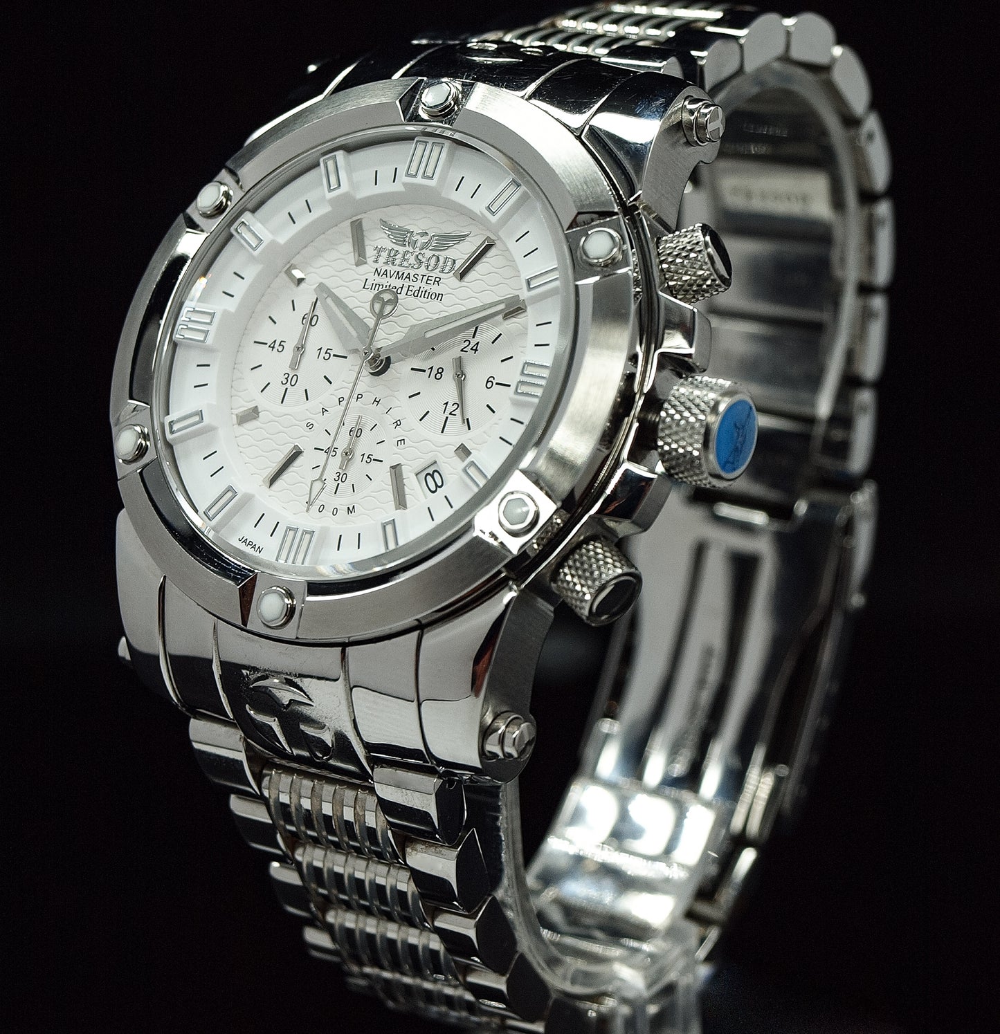 Tresod Men's NAVMASTER Chronograph Silver Tone Sapphire Crystal Watch NM-0101
